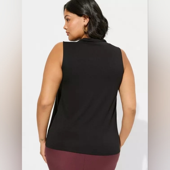 Torrid Studio Tissue Jersey Drape Neck Tank Deep Black 2x New - Picture 3 of 8
